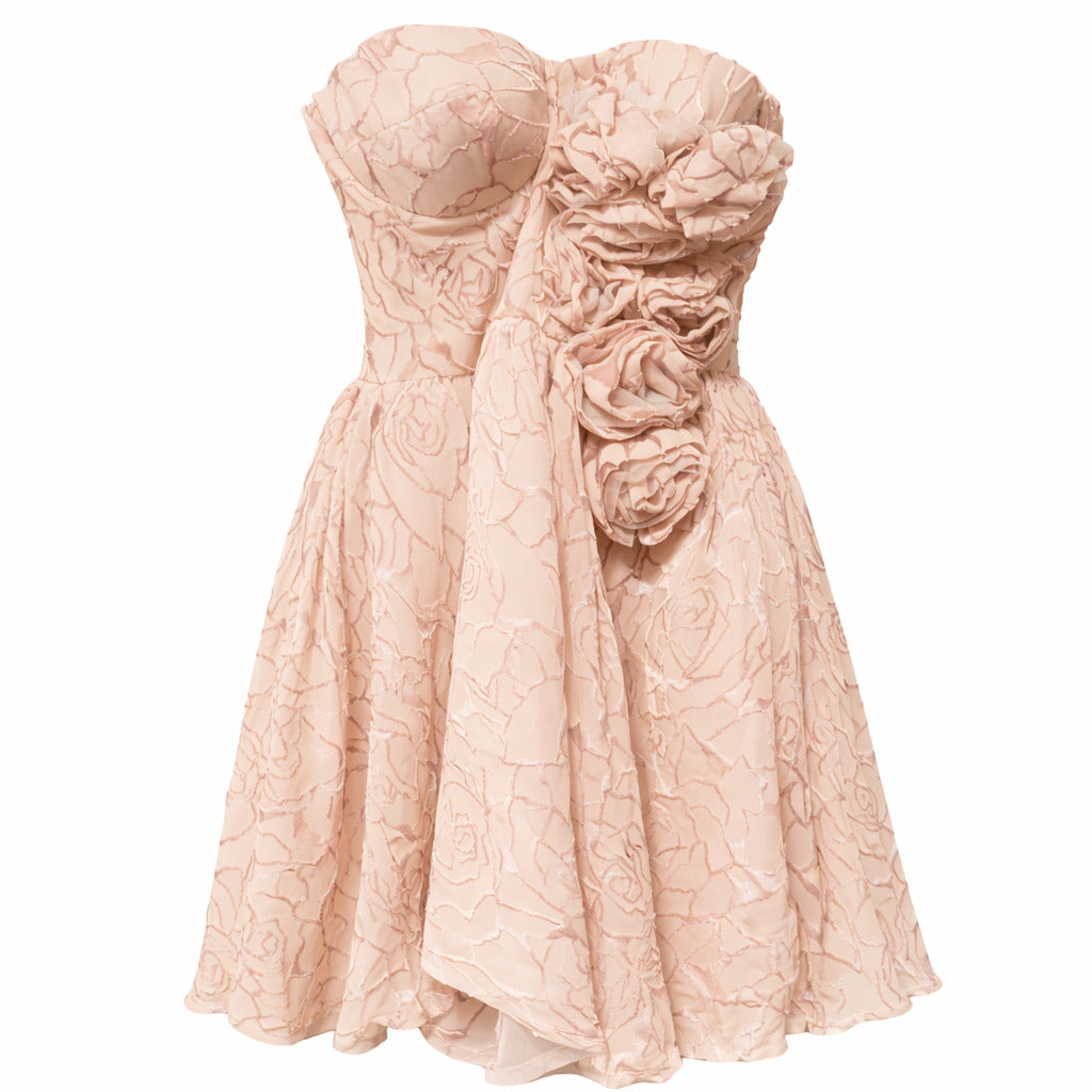 ELISABETTA FRANCHI - abito rosa con fantasia floreale