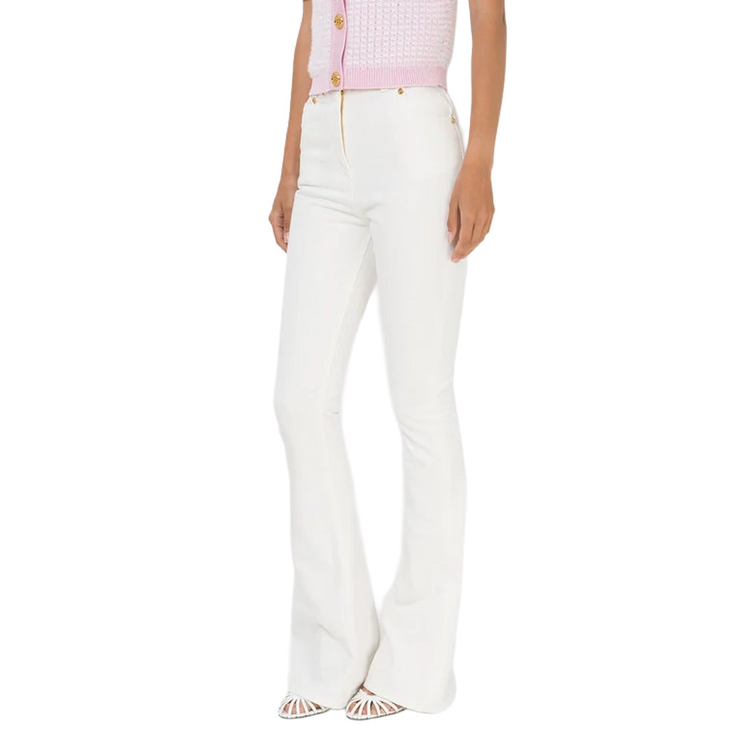 BALMAIN - pantaloni a zampa bianchi