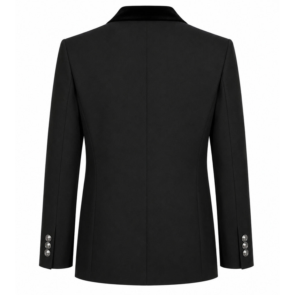 BALMAIN  - giacca asimmetrica rever velluto