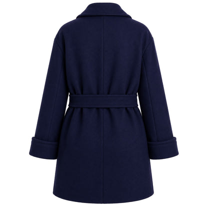 LORO PIANA TESSUTO - cappotto peacoat doppiopetto blu
