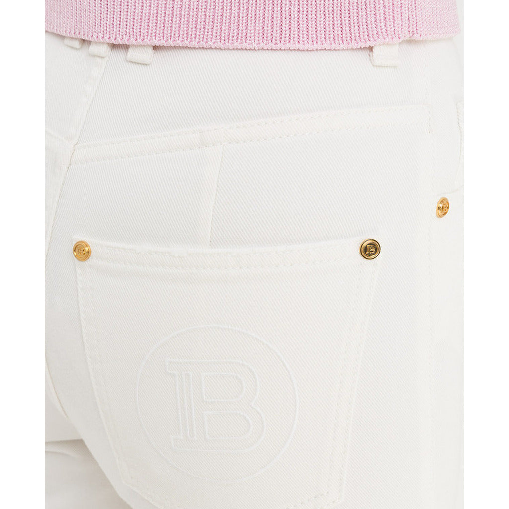 BALMAIN - pantaloni a zampa bianchi