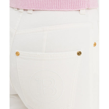 BALMAIN - pantaloni a zampa bianchi