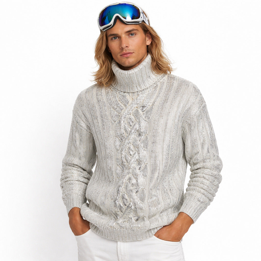 BALMAIN - Metallic Cabled Turtleneck