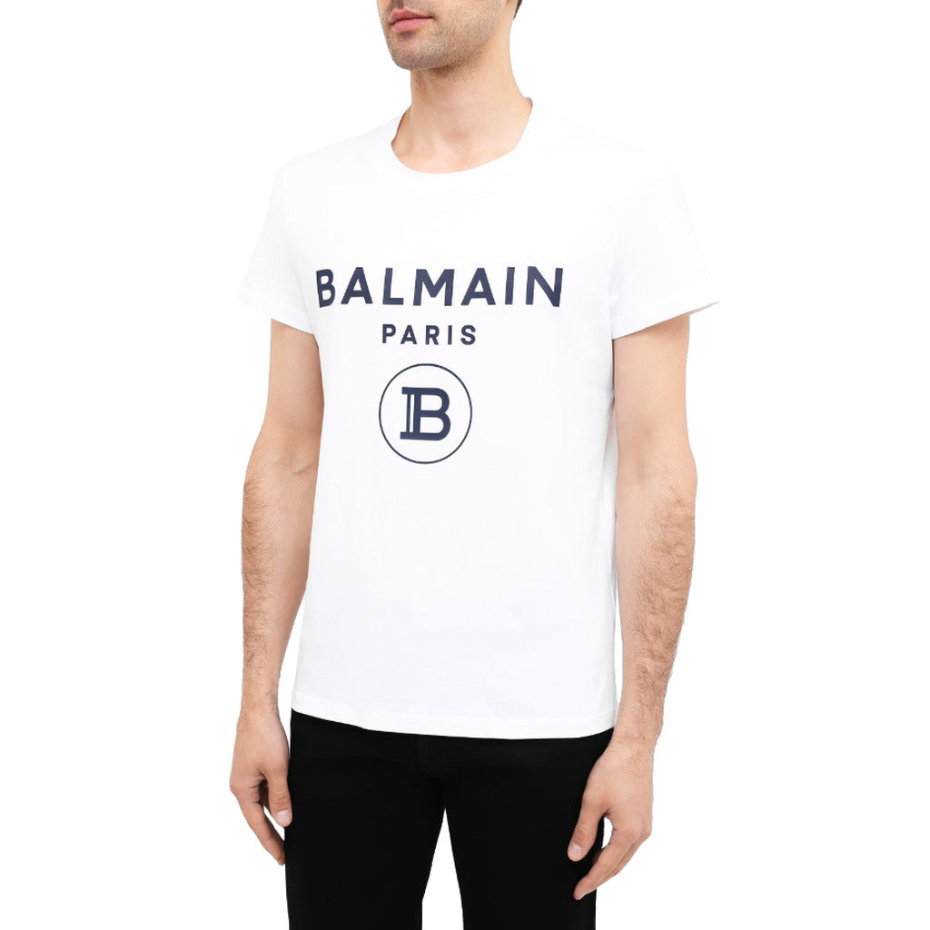 BALMAIN - t-shirt stampa logo gommato