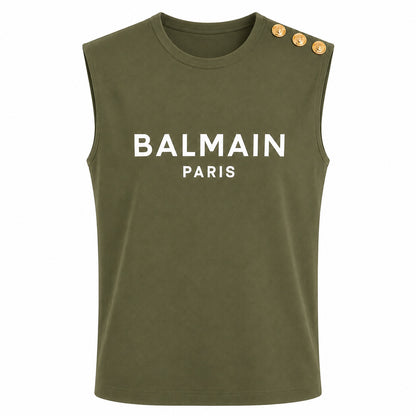 BALMAIN - canotta verde logo