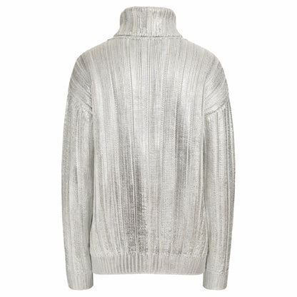 BALMAIN - Metallic Cabled Turtleneck