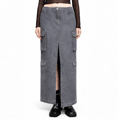 PATRIZIA PEPE - gonna grey denim