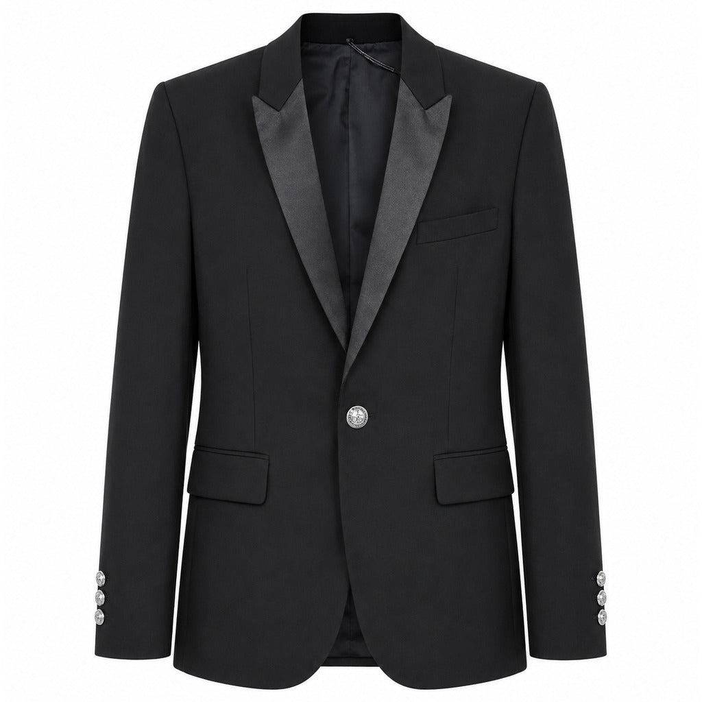 BALMAIN - giacca monopetto rever lucidi