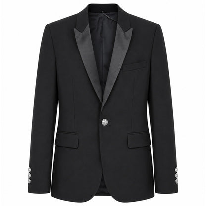 BALMAIN - giacca monopetto rever lucidi