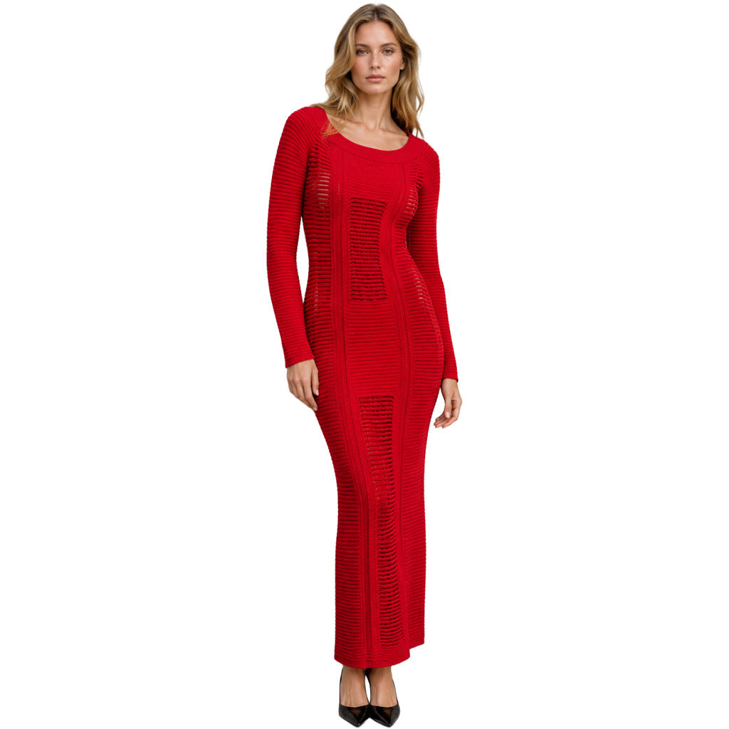 BALMAIN - abito lungo rosso