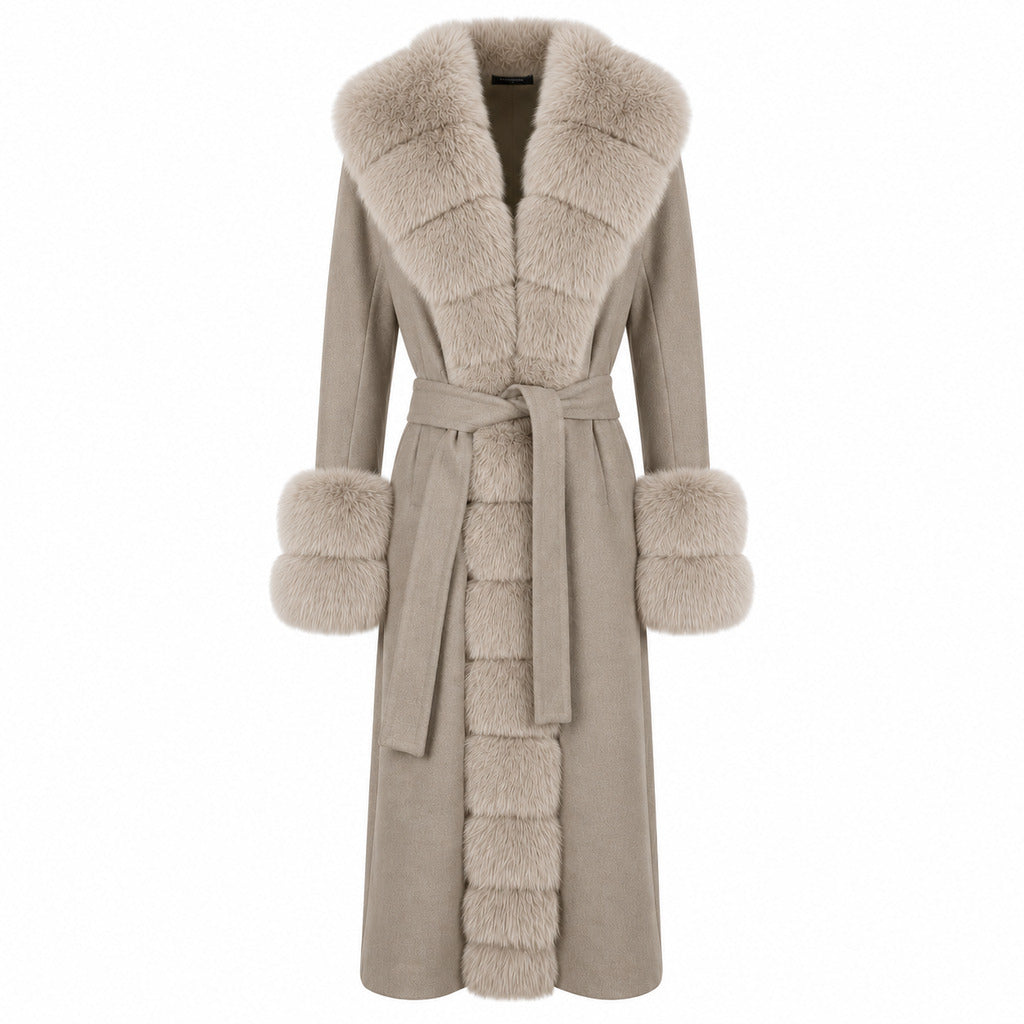 LORO PIANA TESSUTO - cappotto pelliccia