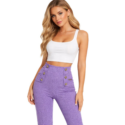 ELISABETTA FRANCHI - pantaloni aderenti viola