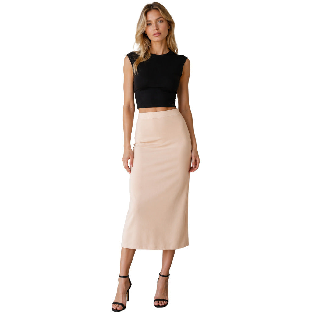 PATRIZIA PEPE  - gonna lucida beige