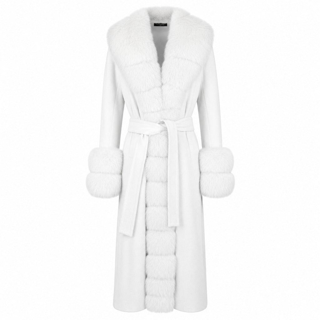 LORO PIANA TESSUTO- cappotto pelliccia