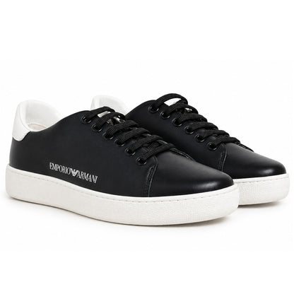 EMPORIO ARMANI - sneakers pelle nero &amp; bianco