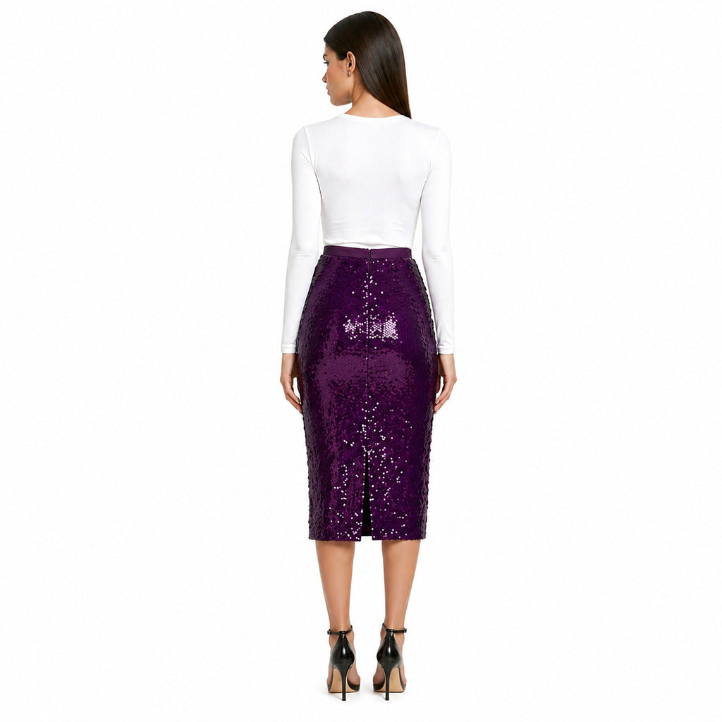 PATRIZIA PEPE - gonna purple sequins