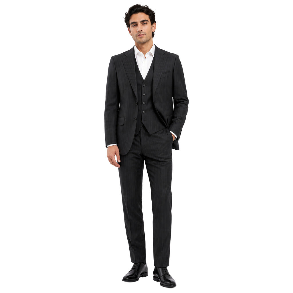ERMENEGILDO ZEGNA TESSUTO - Completo lana gessato viola