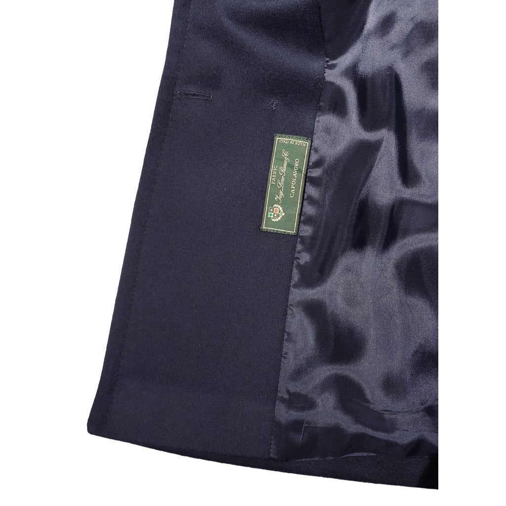 LORO PIANA TESSUTO - cappotto peacoat doppiopetto blu