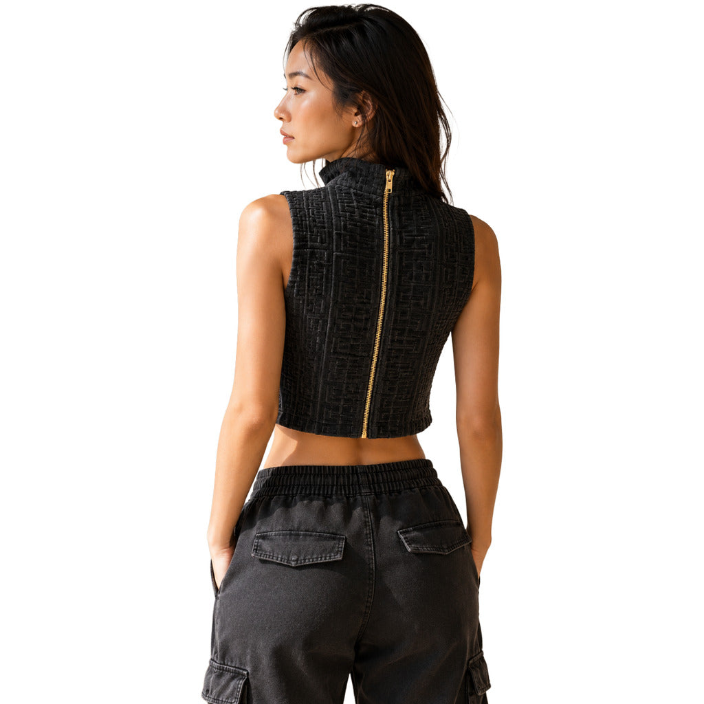 BALMAIN - top nero logo