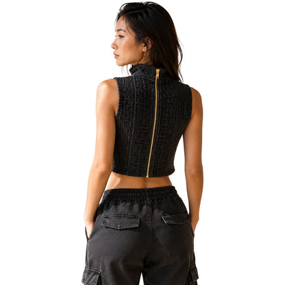 BALMAIN - top nero logo