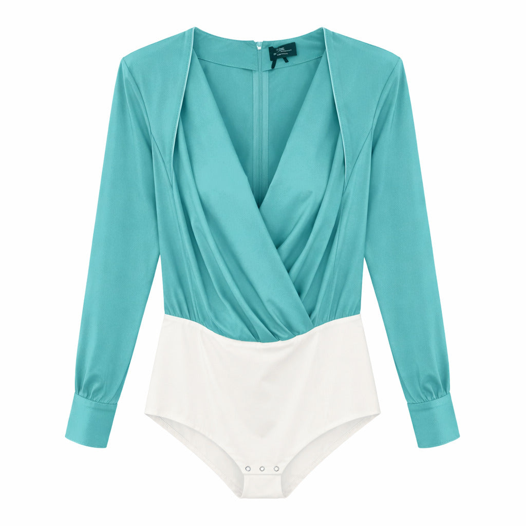 ELISABETTA FRANCHI - Body verde acqua