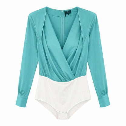 ELISABETTA FRANCHI - Body verde acqua