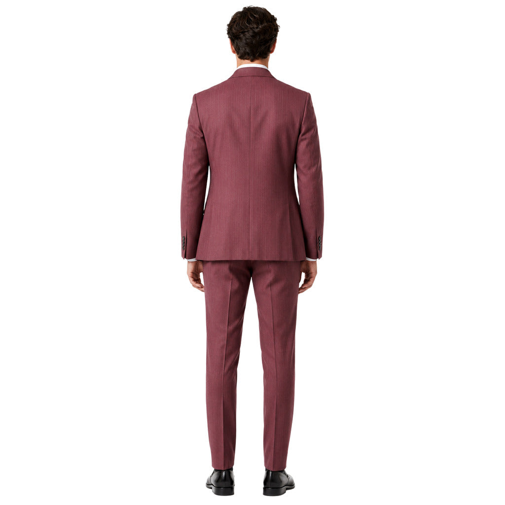 ERMENEGILDO ZEGNA TESSUTO - Completo lana gessato viola