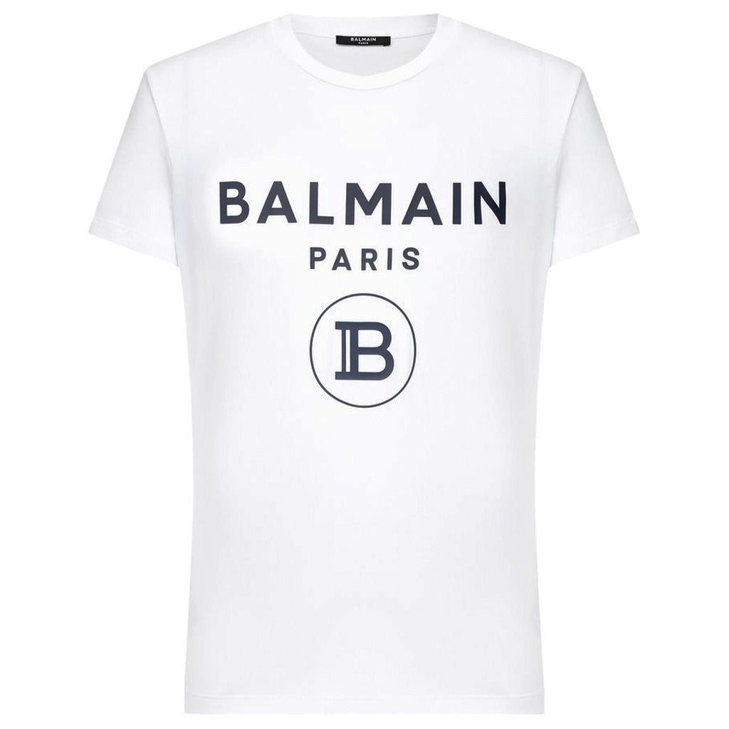 BALMAIN - t-shirt stampa logo gommato