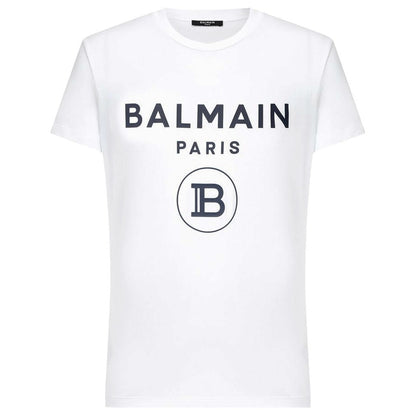 BALMAIN - t-shirt stampa logo gommato