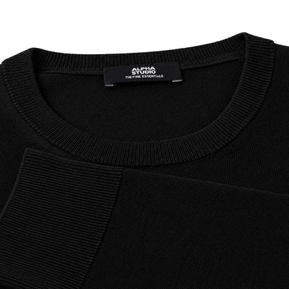 ALPHA STUDIO  - maglia girocollo seta e cashmere