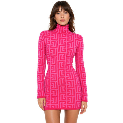 BALMAIN - abito parlato fucsia