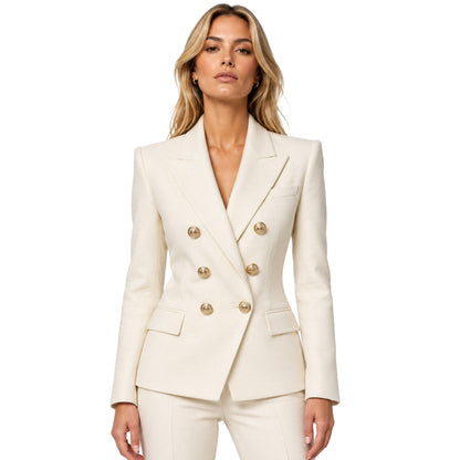 BALMAIN  - giacca doppiopetto bianca