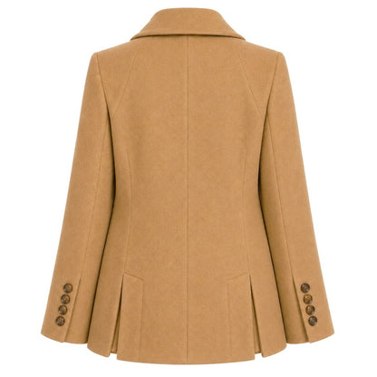 LORO PIANA TESSUTO - cappotto corto doppiopetto cammello