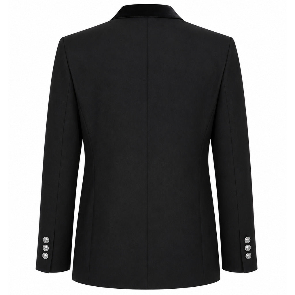 BALMAIN - giacca monopetto rever lucidi