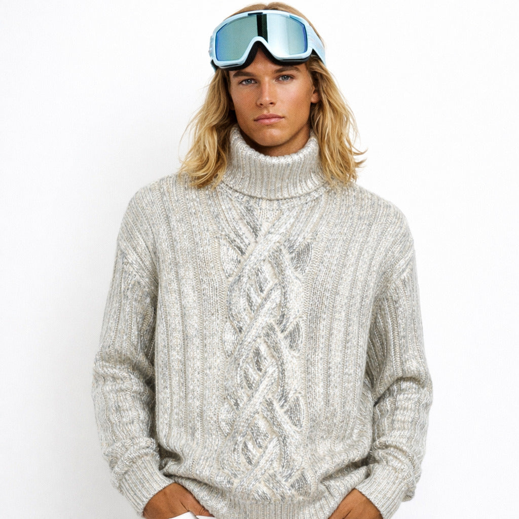 BALMAIN - Metallic Cabled Turtleneck