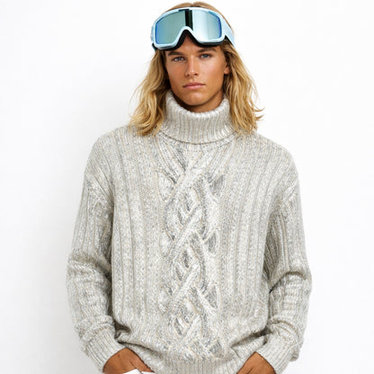 BALMAIN - Metallic Cabled Turtleneck