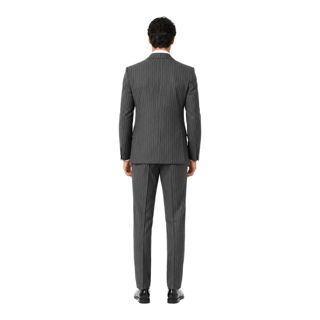 ERMENEGILDO ZEGNA TESSUTO - Completo lana gessato blu
