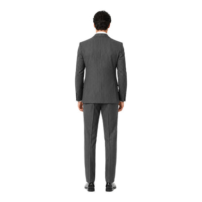 ERMENEGILDO ZEGNA TESSUTO - Completo lana gessato blu