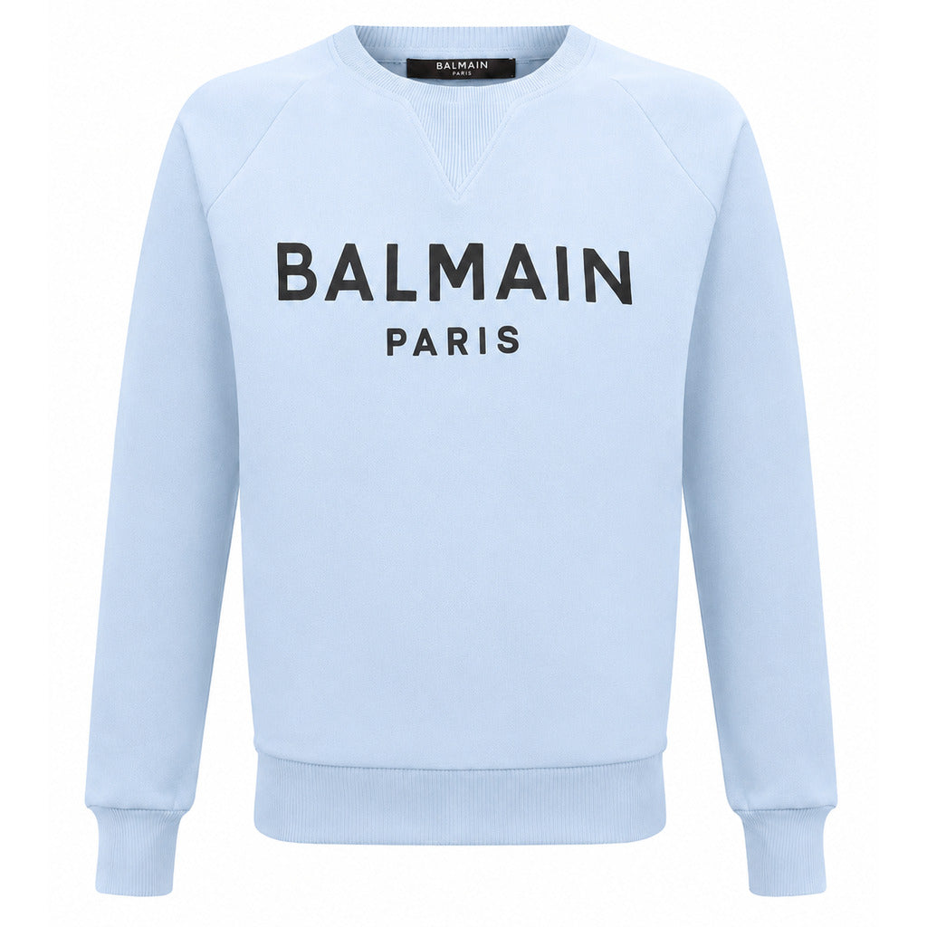 BALMAIN - felpa girocollo azzurra