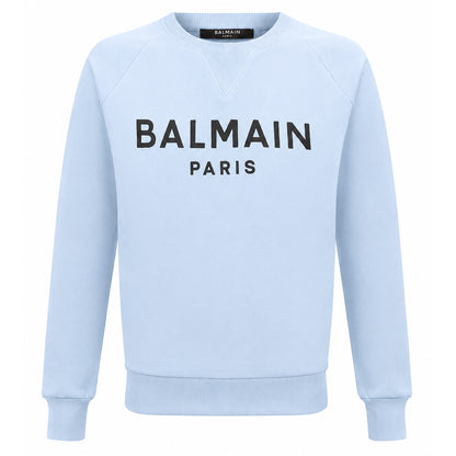 BALMAIN - felpa girocollo azzurra