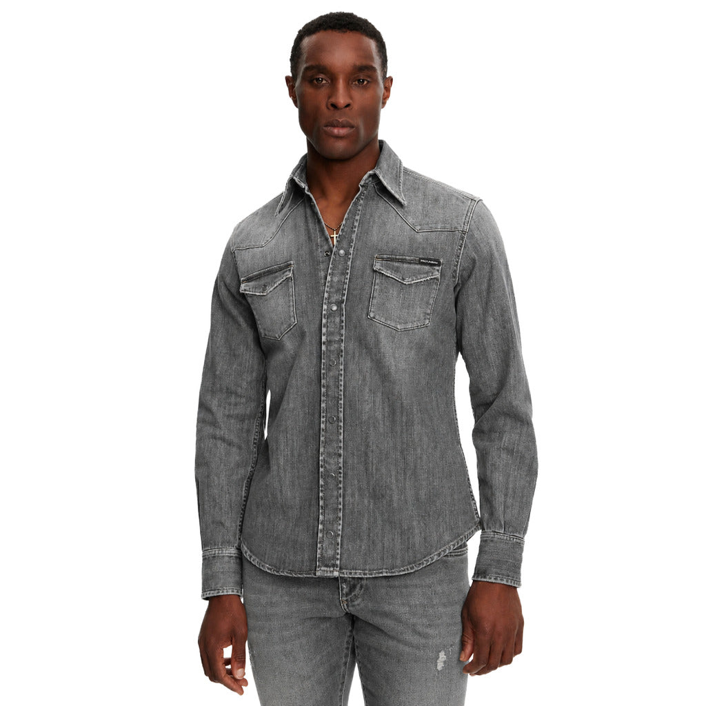 DOLCE &amp; GABBANA - camicia denim grigia