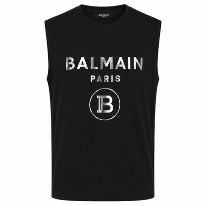 BALMAIN - canotta logo silver mirrored