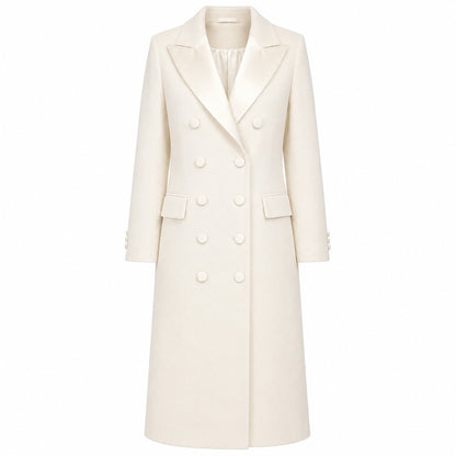 LORO PIANA TESSUTO - cappotto lungo con rever raso