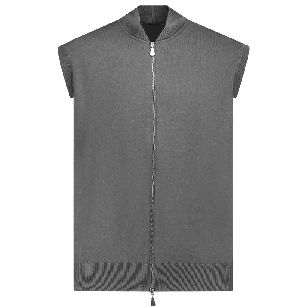 ALPHA STUDIO - gilet con zip grigio