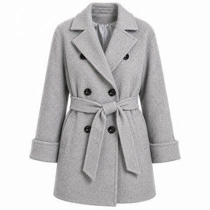 LORO PIANA TESSUTO - cappotto peacoat doppiopetto blu