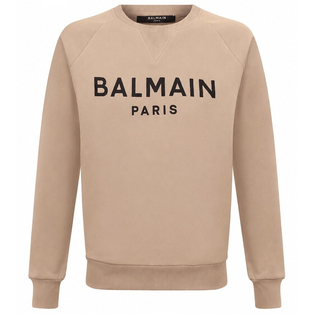 BALMAIN - felpa girocollo beige
