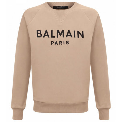 BALMAIN - felpa girocollo beige