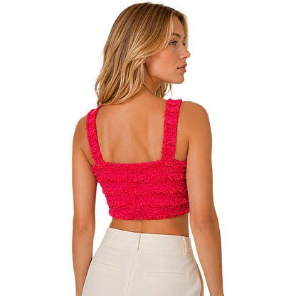 BALMAIN - top rosso
