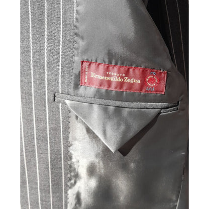 ERMENEGILDO ZEGNA TESSUTO - Completo lana gessato blu