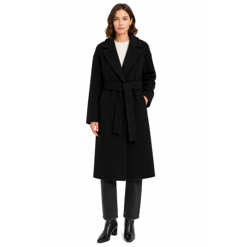 BAGUTTA - cappotto lungo lana con cintura